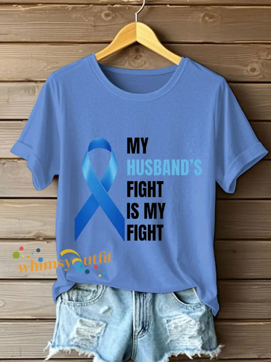 Women’s Prostate Cancer Awareness Wife T Shirt Light Blue / S