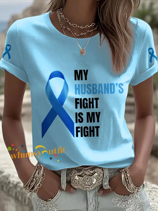 women’s prostate cancer awareness wife t shirts Sky Blue / S