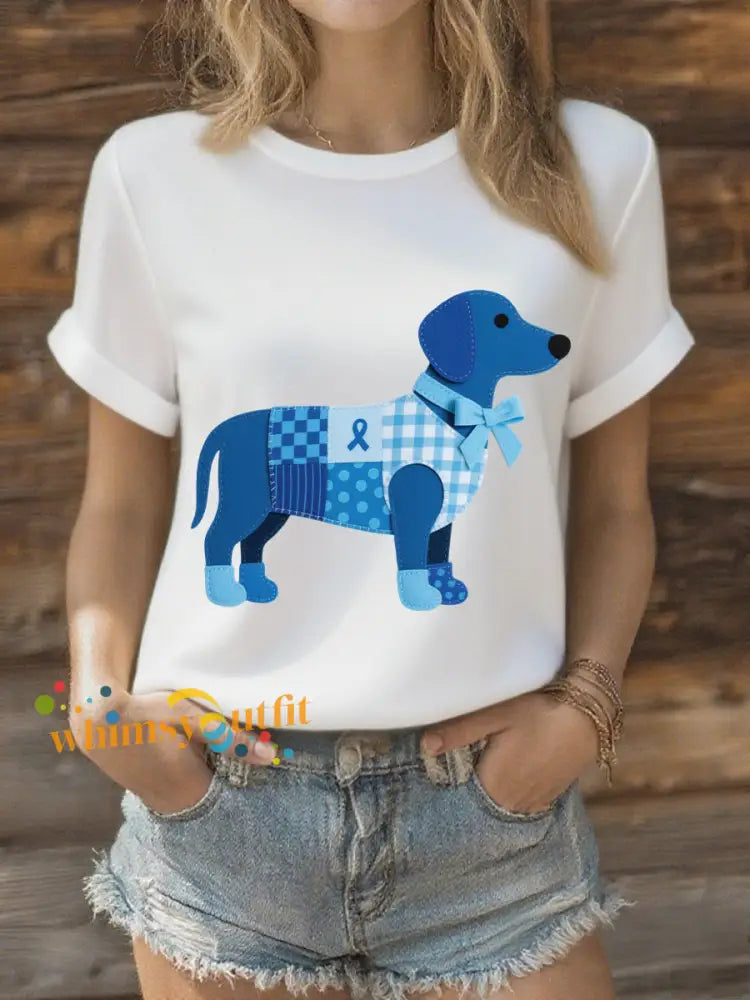 Women’s Prostate Cancer Dachshund T Shirts White / S
