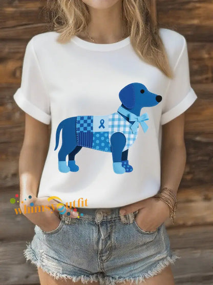 Women’s Prostate Cancer Dachshund T Shirts White / S