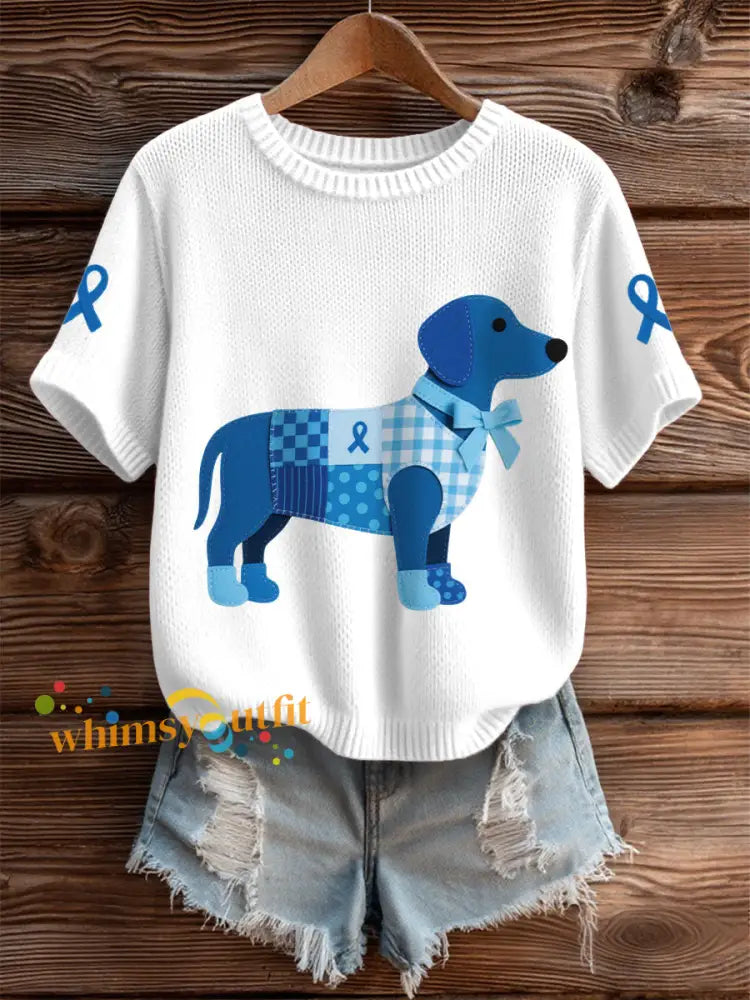 Women’s Prostate Cancer Dachshund Tops White / S