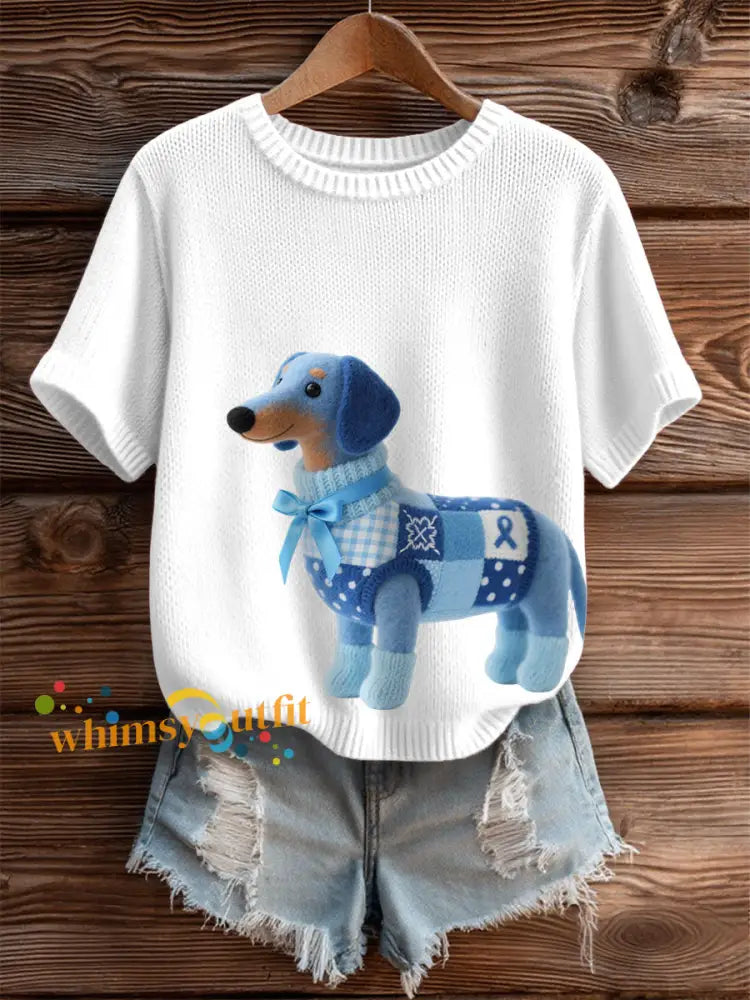 Women’s Prostate Cancer Dachshund Tops White / S