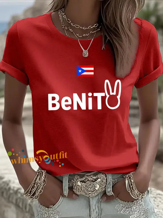 Women’s Puerto Rican singer printed T-shirt Red / S