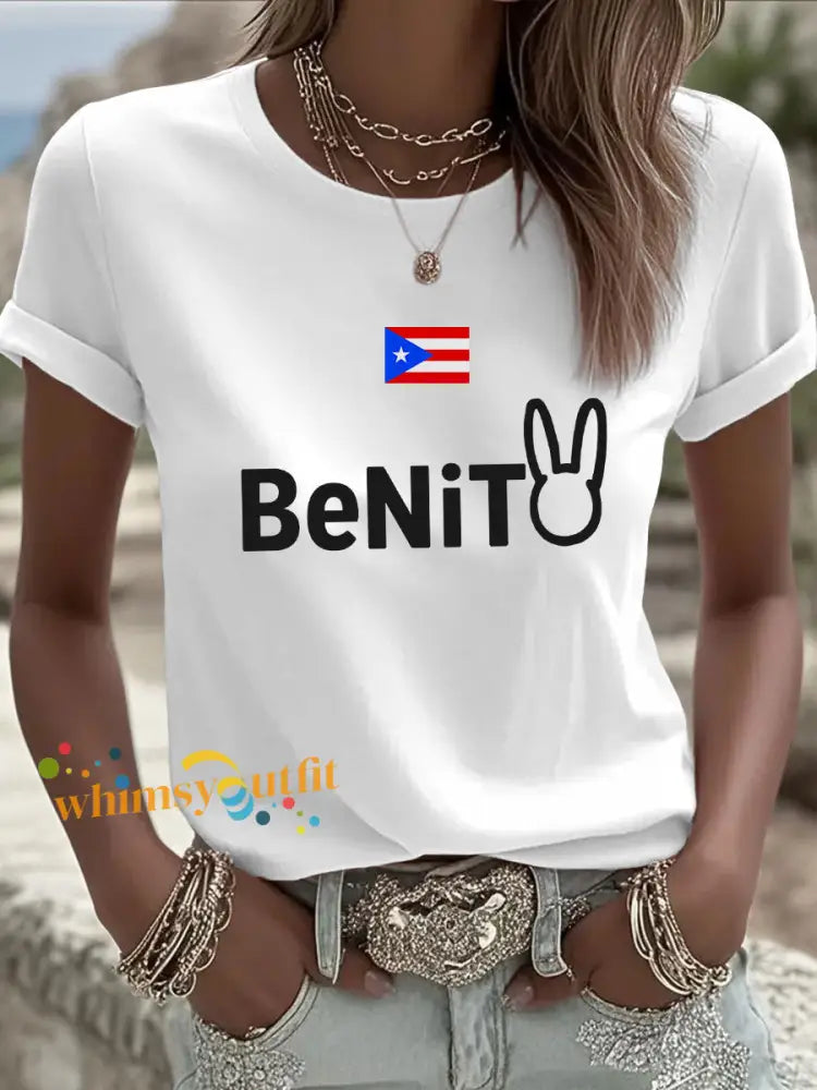 Women’s Puerto Rican singer printed T-shirt White / S