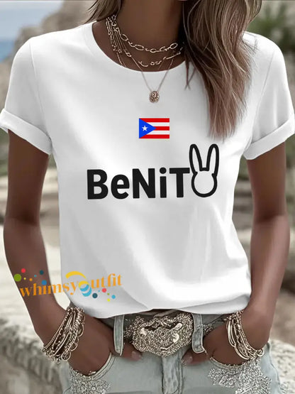 Women’s Puerto Rican singer printed T-shirt White / S