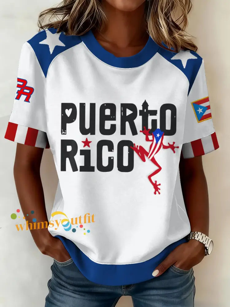 Women’s Puerto Rico Art Printed T-shirt White / S