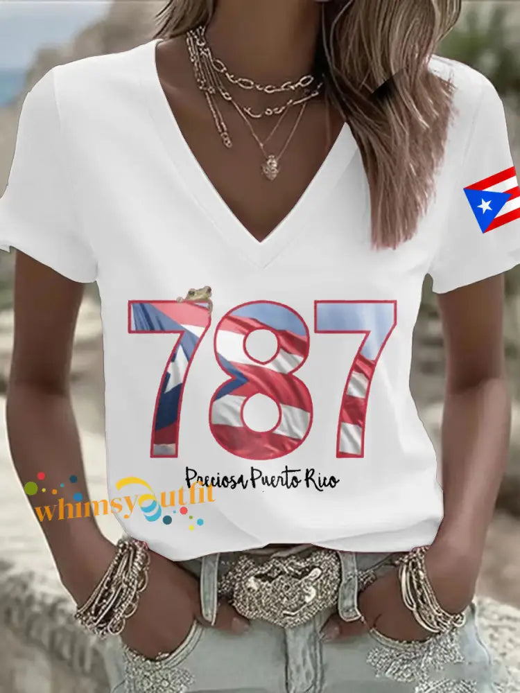 Women’s Puerto Rico Art Printed T-shirt White / S