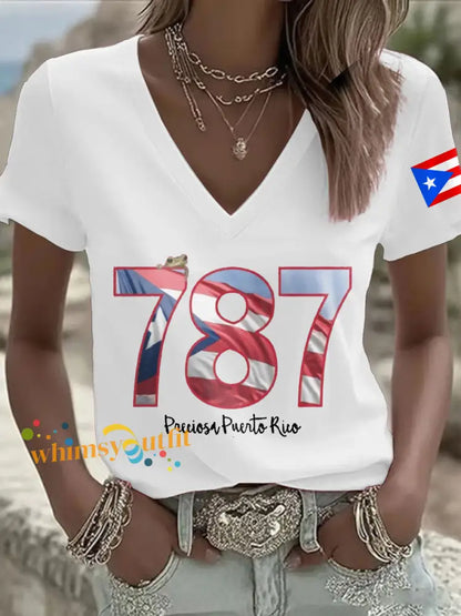Women’s Puerto Rico Art Printed T-shirt White / S