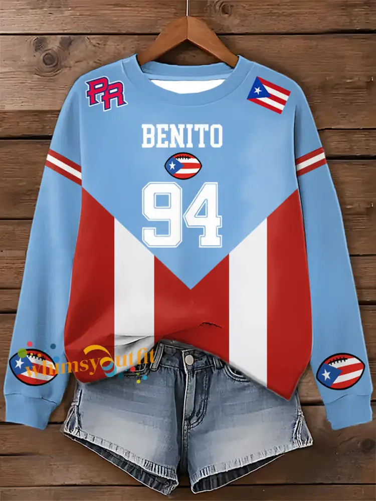 Women’s Puerto RIco Benito Bowl Printed Regular Sweatshirt As picture / S