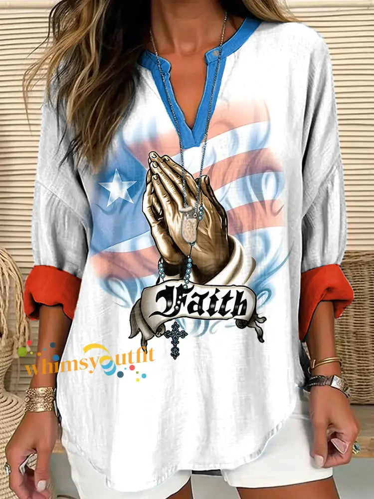 Women’s Puerto Rico Faith Art Printed T-shirt White / S