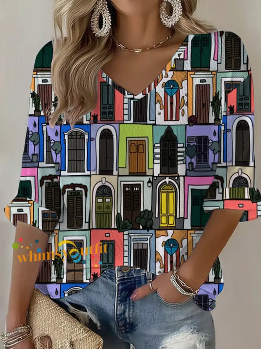 Women’s Puerto RIco Singer Decorate Printed Waffle T-shirt As picture / S