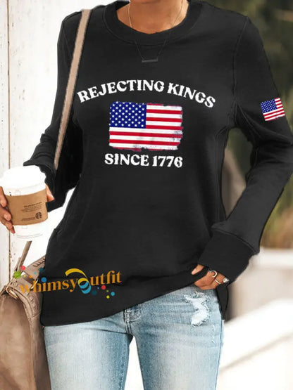 Women’s Rejecting Kings Since 1776 fitted sweatshirt Black / S