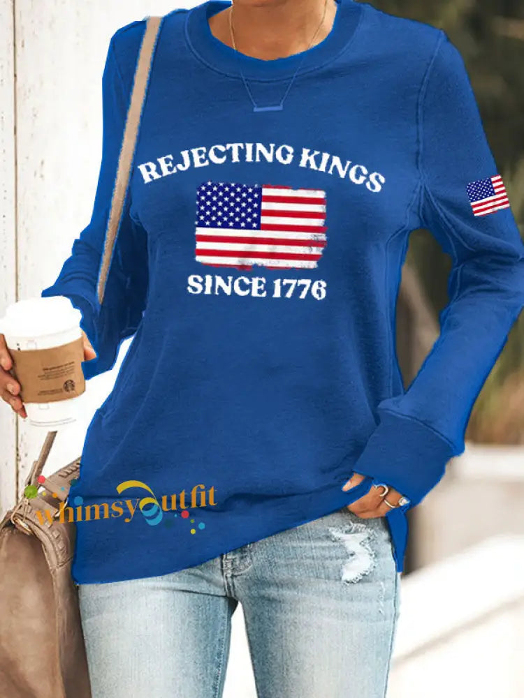Women’s Rejecting Kings Since 1776 fitted sweatshirt Blue / S