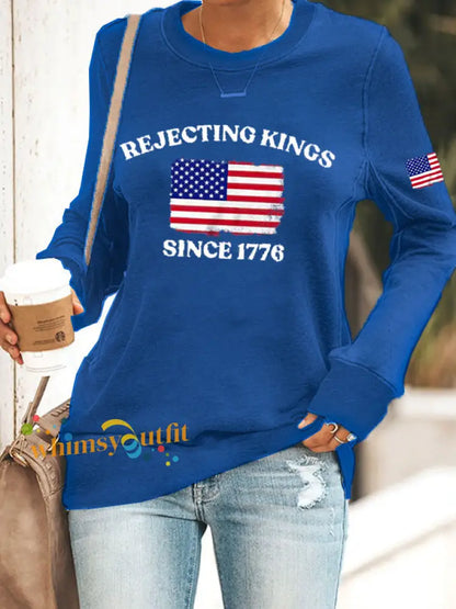 Women’s Rejecting Kings Since 1776 fitted sweatshirt Blue / S