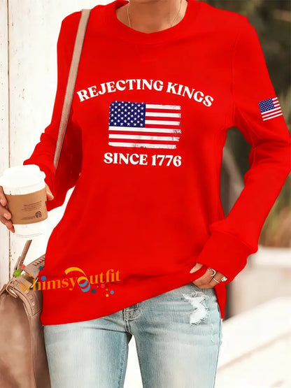 Women’s Rejecting Kings Since 1776 fitted sweatshirt Red / S