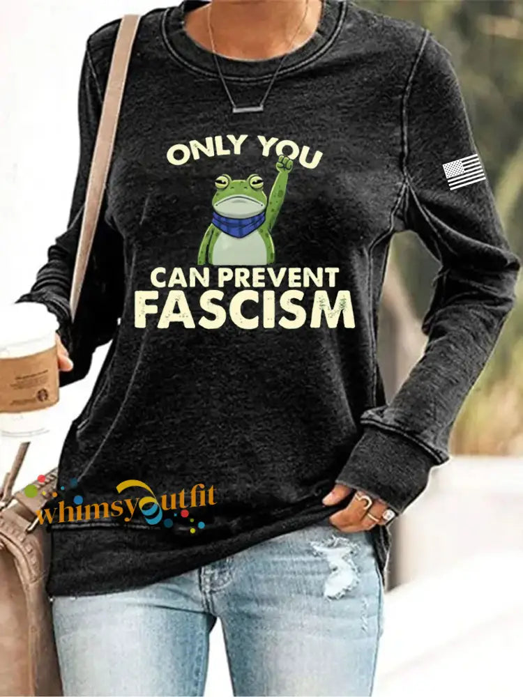 Women’s Resist Frog Print Sweatshirt Black / S