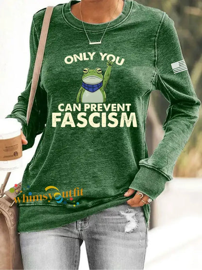 Women’s Resist Frog Print Sweatshirt Green / S
