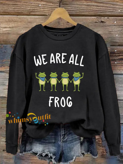Women’s Resist Frog Printed Casual Sweatshirt Black / S