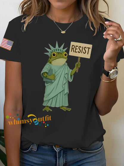 Women’s Resist Frog Printed T-shirt Black / S
