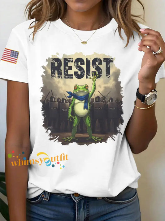 Women’s Resist Frog Printed T-shirt White / S