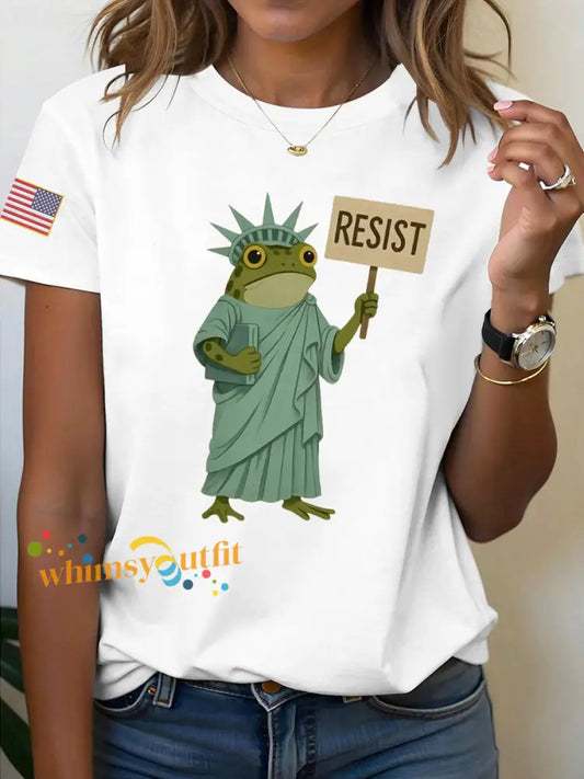 Women’s Resist Frog Printed T-shirt White / S