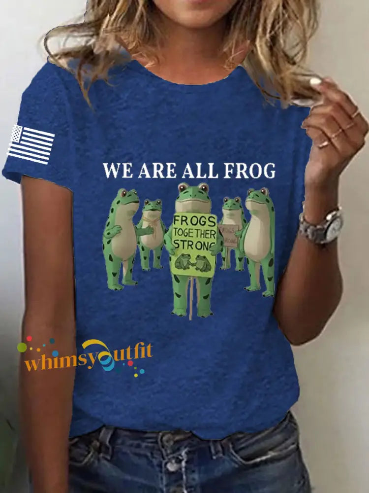 Women’s Resist Frog Short Sleeve T-Shirt Navy Blue / S