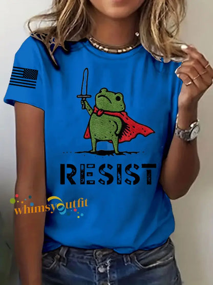 Women’s Resist Frog Short-sleeved T-shirt Blue / S