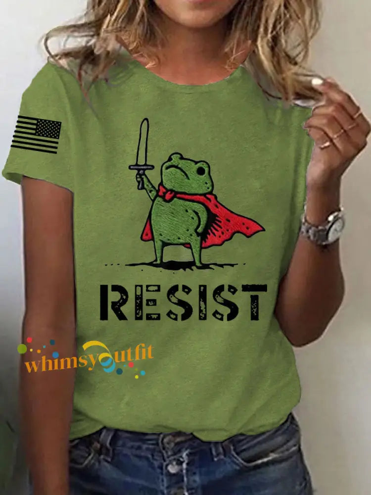 Women’s Resist Frog Short-sleeved T-shirt Green / S