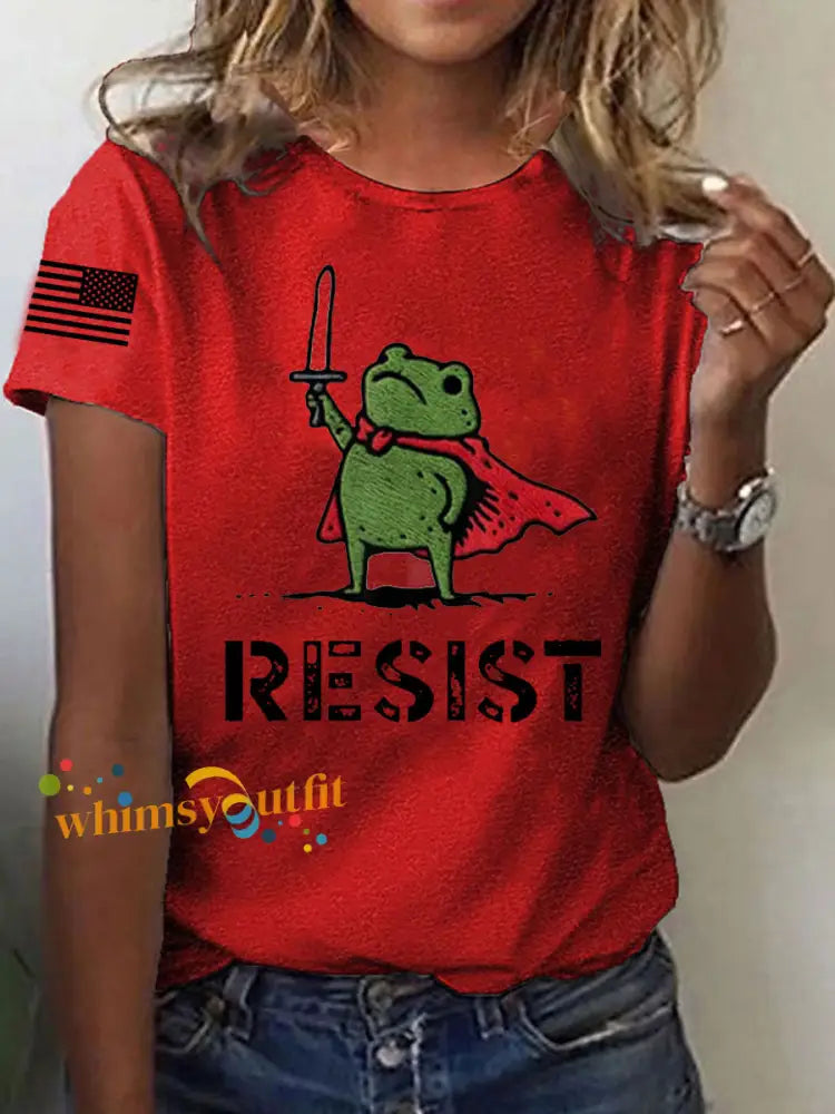 Women’s Resist Frog Short-sleeved T-shirt Red / S