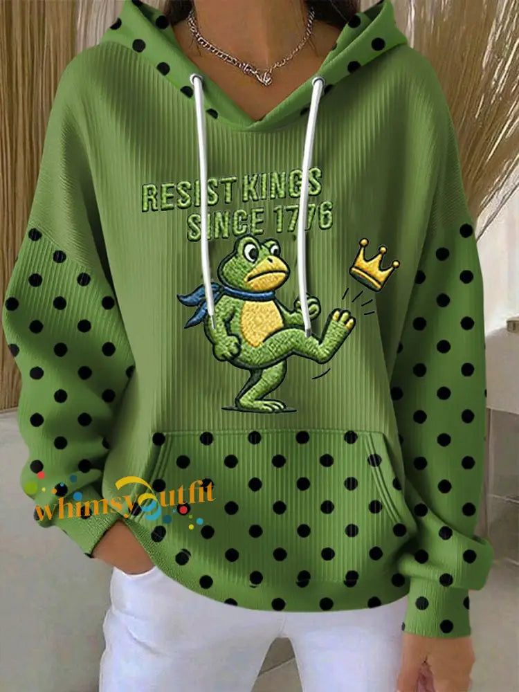Women’s Resist Kings Since 1776 Portland Frog Hoodie Green / S