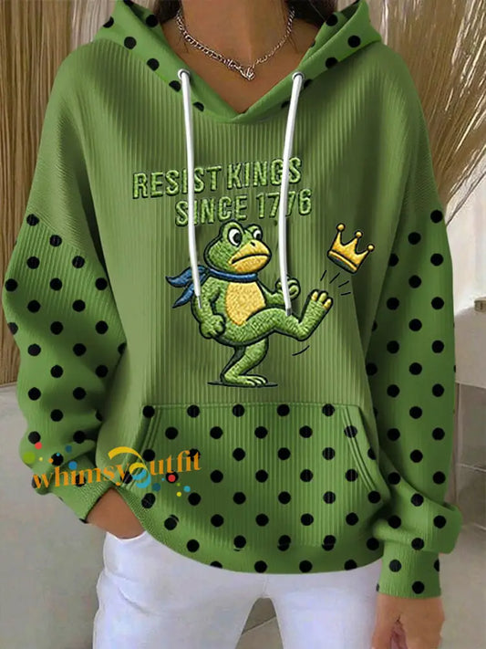 Women’s Resist Kings Since 1776 Portland Frog Hoodie Green / S