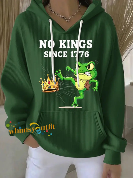Women’s Resist Portland Frog NO KINGS SINCE 1776 Hoodie Sweatshirt Green / S