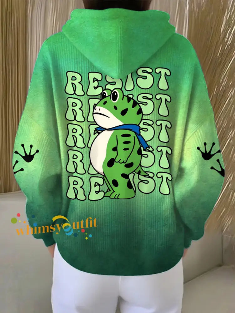 Women’s Resist Portland Frog Print Hoodie