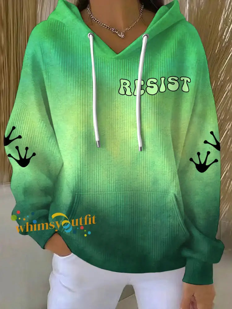 Women’s Resist Portland Frog Print Hoodie