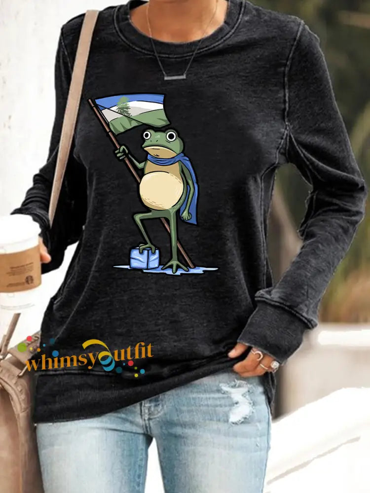 Women’s Resist Portland Frog Print Sweatshirt Black / S