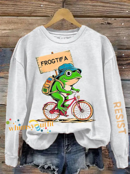 Women’s Resist Portland Frog Print sweatshirt White / S