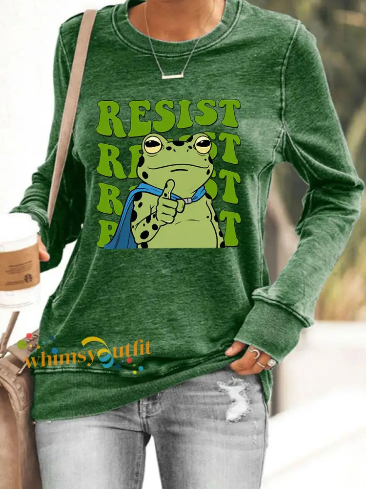 Women’s Resist Portland Frog Sweatshirt Green / S