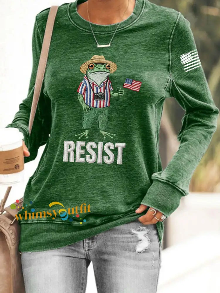 Women’s Resist Portland Frog Sweatshirt Green / S