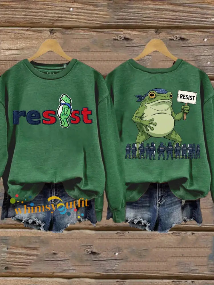 Women’s Resist Portland Frog Sweatshirt Green / S