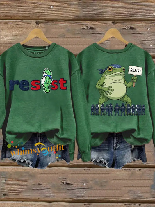 Women’s Resist Portland Frog Sweatshirt Green / S