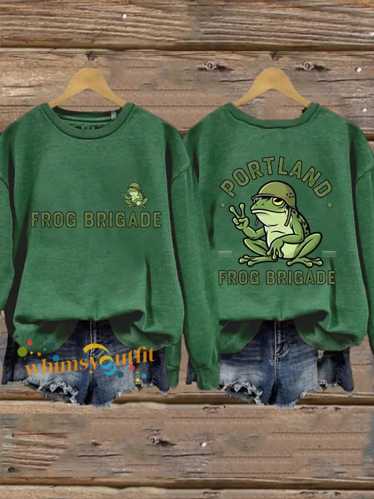 Women’s Resist Portland Frog Sweatshirt Green / S