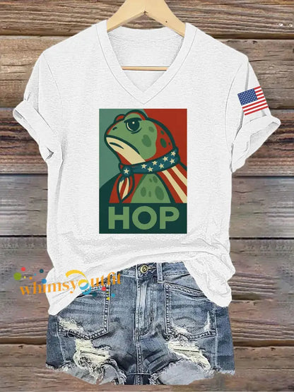 Women’s Retro Resist Frog Printed T-shirt White / S