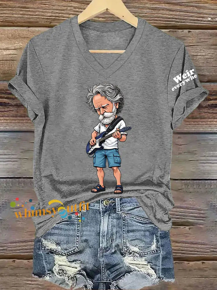 Women’s RIP Bob Weir Weir Everywhere Short Sleeve T-Shirt Light Gray / S