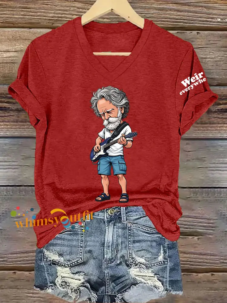 Women’s RIP Bob Weir Weir Everywhere Short Sleeve T-Shirt Red / S