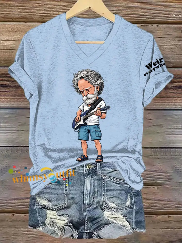 Women’s RIP Bob Weir Weir Everywhere Short Sleeve T-Shirt Sky Blue / S