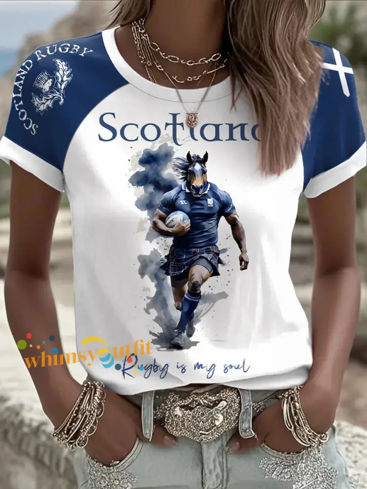 Women’s Scotland Rugby Lover Printed T-shirt White / S