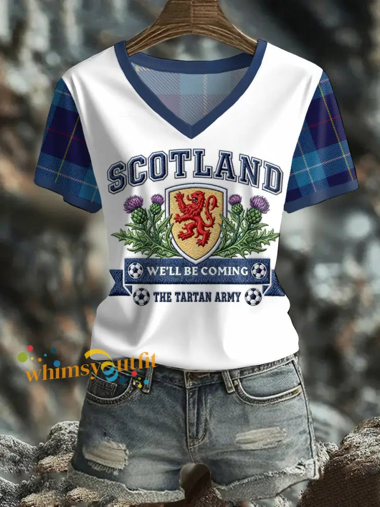 Women’s Scotland We’ll Be Coming 2026 Football Lover Printed T-shirt White / S