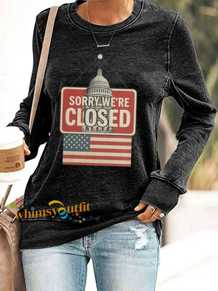 Women’s Sorry We’re Closed’ sweatshirts Black / S