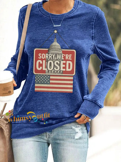 Women’s Sorry We’re Closed’ sweatshirts Blue / S