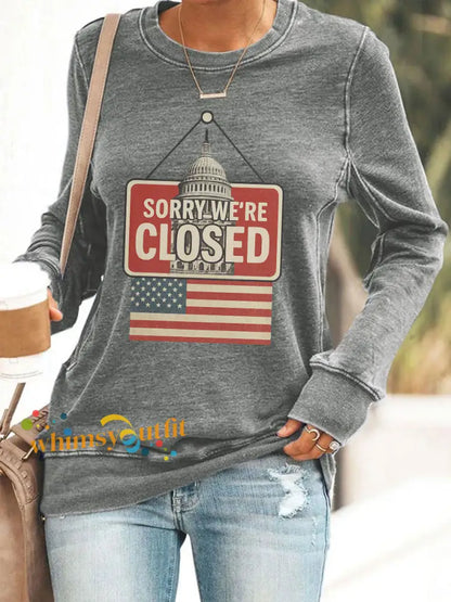 Women’s Sorry We’re Closed’ sweatshirts Gray / S